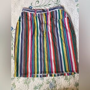 Gitano Multicolor Striped A-Line Skirt